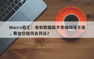 Macro巨汇：非农数据前夕市场动荡不安，黄金价格何去何从？