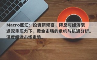 Macro巨汇：投资新观察，降息与经济衰退双重压力下，黄金市场的危机与机遇分析。深度解读市场走势。
