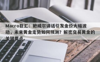 Macro巨汇：鲍威尔讲话引发金价大幅波动，未来黄金走势如何预测？解密交易黄金的关键要点。