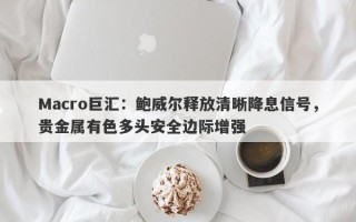 Macro巨汇：鲍威尔释放清晰降息信号，贵金属有色多头安全边际增强