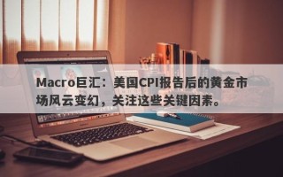 Macro巨汇：美国CPI报告后的黄金市场风云变幻，关注这些关键因素。