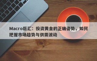Macro巨汇：投资黄金的正确姿势，如何把握市场趋势与供需波动