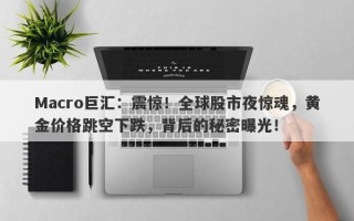 Macro巨汇：震惊！全球股市夜惊魂，黄金价格跳空下跌，背后的秘密曝光！