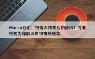 Macro巨汇：银价大跌背后的原因？专业机构为你解读白银市场现状