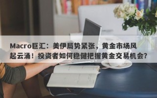 Macro巨汇：美伊局势紧张，黄金市场风起云涌！投资者如何稳健把握黄金交易机会？