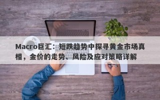 Macro巨汇：短跌趋势中探寻黄金市场真相，金价的走势、风险及应对策略详解