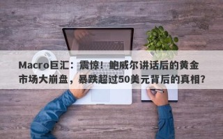 Macro巨汇：震惊！鲍威尔讲话后的黄金市场大崩盘，暴跌超过50美元背后的真相？