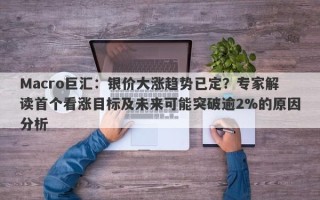 Macro巨汇：银价大涨趋势已定？专家解读首个看涨目标及未来可能突破逾2%的原因分析