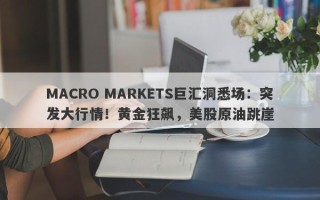 MACRO MARKETS巨汇洞悉场：突发大行情！黄金狂飙，美股原油跳崖