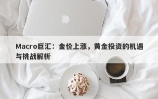 Macro巨汇：金价上涨，黄金投资的机遇与挑战解析