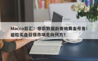 Macro巨汇：非农数据前奏响黄金号角！避险买盘引领市场走向何方？