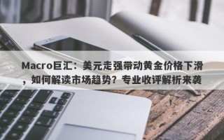 Macro巨汇：美元走强带动黄金价格下滑，如何解读市场趋势？专业收评解析来袭