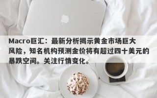 Macro巨汇：最新分析揭示黄金市场巨大风险，知名机构预测金价将有超过四十美元的暴跌空间。关注行情变化。