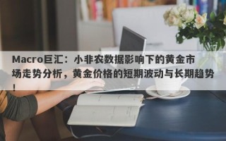 Macro巨汇：小非农数据影响下的黄金市场走势分析，黄金价格的短期波动与长期趋势！
