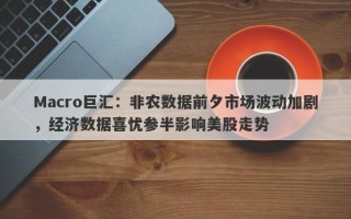 Macro巨汇：非农数据前夕市场波动加剧，经济数据喜忧参半影响美股走势