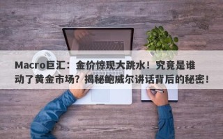Macro巨汇：金价惊现大跳水！究竟是谁动了黄金市场？揭秘鲍威尔讲话背后的秘密！