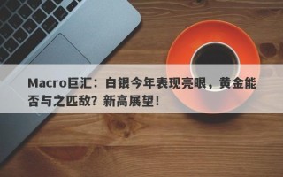 Macro巨汇：白银今年表现亮眼，黄金能否与之匹敌？新高展望！