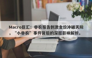 Macro巨汇：非农报告刺激金价冲破天际，“小非农”事件背后的深层影响解析。