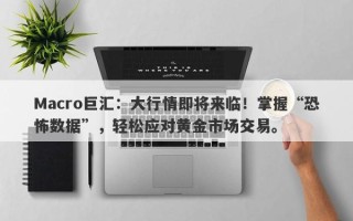 Macro巨汇：大行情即将来临！掌握“恐怖数据”，轻松应对黄金市场交易。