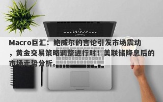 Macro巨汇：鲍威尔的言论引发市场震动，黄金交易策略调整进行时！美联储降息后的市场走势分析。