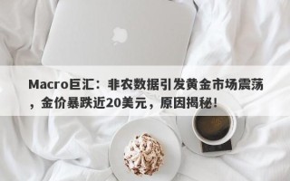 Macro巨汇：非农数据引发黄金市场震荡，金价暴跌近20美元，原因揭秘！