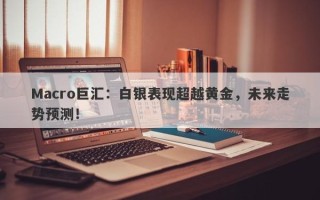 Macro巨汇：白银表现超越黄金，未来走势预测！