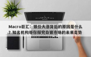 Macro巨汇：银价大涨背后的原因是什么？知名机构带你探究白银市场的未来走势