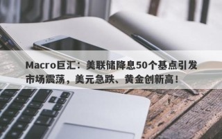 Macro巨汇：美联储降息50个基点引发市场震荡，美元急跌、黄金创新高！