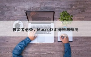 投资者必备，Macro巨汇分析与预测