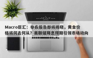 Macro巨汇：非农报告即将揭晓，黄金价格将何去何从？美联储降息预期引领市场动向