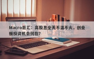 Macro巨汇：高股息全天不温不火，创业板投资机会何在？
