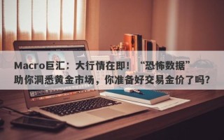 Macro巨汇：大行情在即！“恐怖数据”助你洞悉黄金市场，你准备好交易金价了吗？