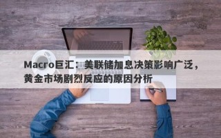 Macro巨汇：美联储加息决策影响广泛，黄金市场剧烈反应的原因分析