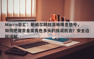 Macro巨汇：鲍威尔释放清晰降息信号，如何把握贵金属有色多头的投资机会？安全边际详解