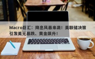 Macro巨汇：降息风暴来袭！美联储决策引发美元暴跌、黄金飙升！