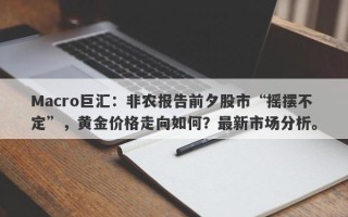 Macro巨汇：非农报告前夕股市“摇摆不定”，黄金价格走向如何？最新市场分析。