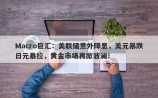 Macro巨汇：美联储意外降息，美元暴跌日元暴拉，黄金市场再掀波澜！
