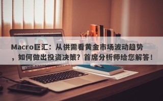 Macro巨汇：从供需看黄金市场波动趋势，如何做出投资决策？首席分析师给您解答！