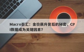 Macro巨汇：金价飙升背后的秘密，CPI数据成为关键因素？