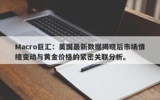 Macro巨汇：美国最新数据揭晓后市场情绪变动与黄金价格的紧密关联分析。