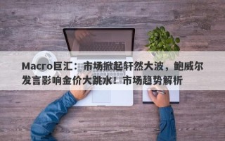 Macro巨汇：市场掀起轩然大波，鲍威尔发言影响金价大跳水！市场趋势解析