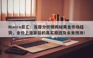 Macro巨汇：首席分析师揭秘黄金市场趋势，金价上涨背后的真实原因及未来预测！