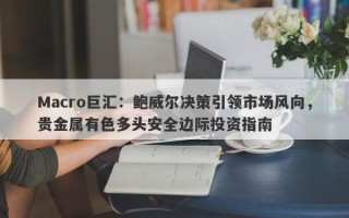 Macro巨汇：鲍威尔决策引领市场风向，贵金属有色多头安全边际投资指南