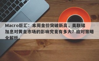 Macro巨汇：本周金价突破新高，美联储加息对黄金市场的影响究竟有多大？应对策略全解析。