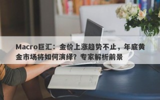 Macro巨汇：金价上涨趋势不止，年底黄金市场将如何演绎？专家解析前景