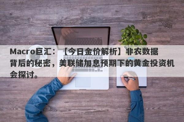 Macro巨汇：【今日金价解析】非农数据背后的秘密，美联储加息预期下的黄金投资机会探讨。-第1张图片-Macro Global Markets巨汇