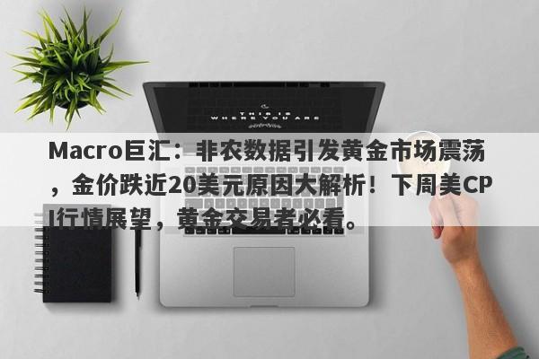Macro巨汇：非农数据引发黄金市场震荡，金价跌近20美元原因大解析！下周美CPI行情展望，黄金交易者必看。-第1张图片-Macro Global Markets巨汇